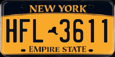 NY license plate HFL3611