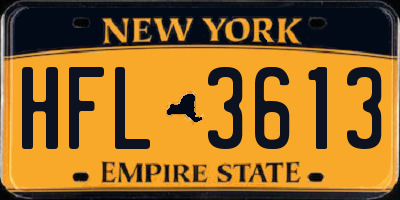 NY license plate HFL3613