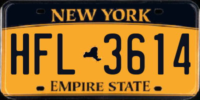 NY license plate HFL3614
