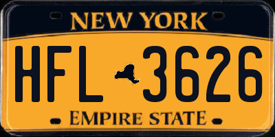 NY license plate HFL3626