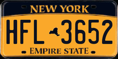NY license plate HFL3652