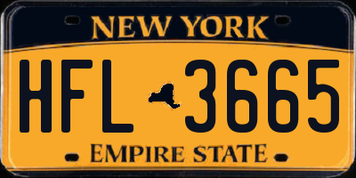 NY license plate HFL3665