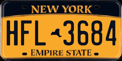 NY license plate HFL3684