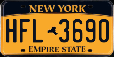 NY license plate HFL3690