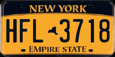NY license plate HFL3718