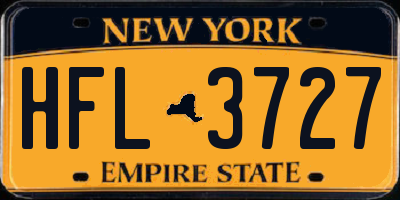 NY license plate HFL3727