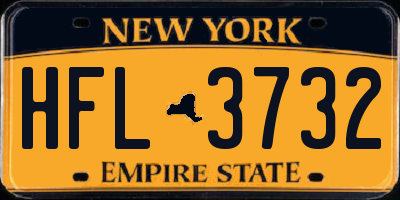 NY license plate HFL3732