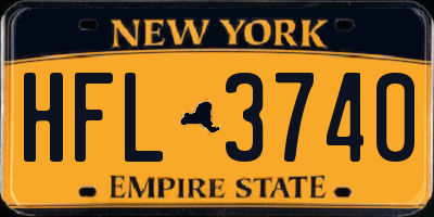 NY license plate HFL3740
