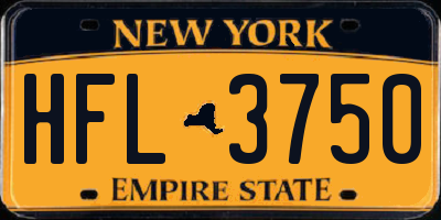 NY license plate HFL3750