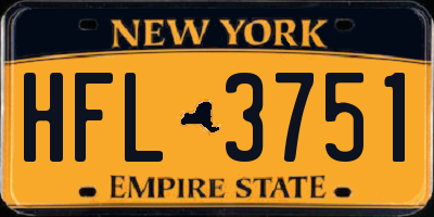 NY license plate HFL3751
