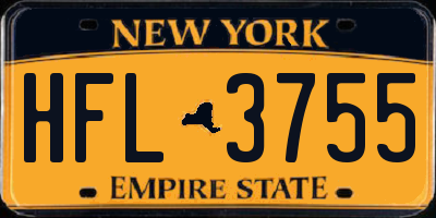 NY license plate HFL3755