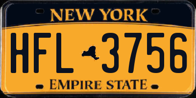 NY license plate HFL3756