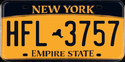 NY license plate HFL3757