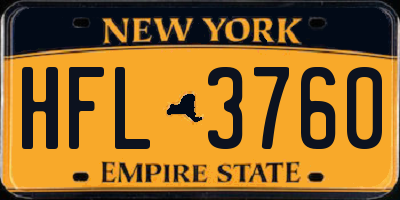 NY license plate HFL3760