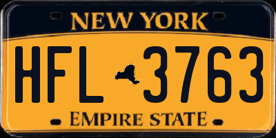 NY license plate HFL3763
