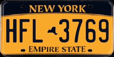 NY license plate HFL3769