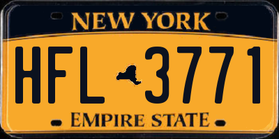 NY license plate HFL3771