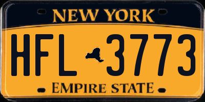 NY license plate HFL3773
