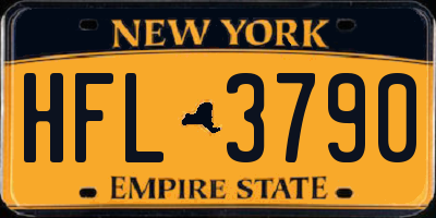 NY license plate HFL3790
