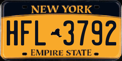NY license plate HFL3792