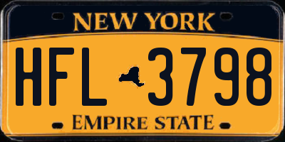 NY license plate HFL3798
