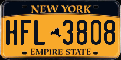 NY license plate HFL3808