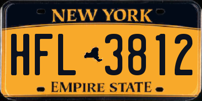 NY license plate HFL3812
