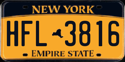 NY license plate HFL3816