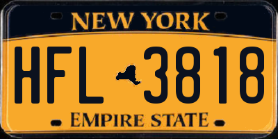 NY license plate HFL3818