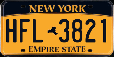 NY license plate HFL3821