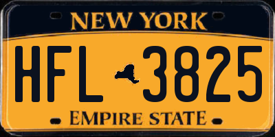 NY license plate HFL3825