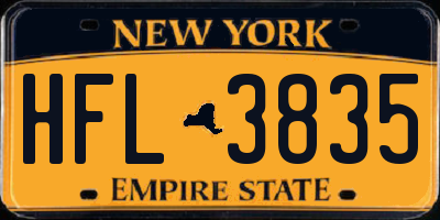 NY license plate HFL3835