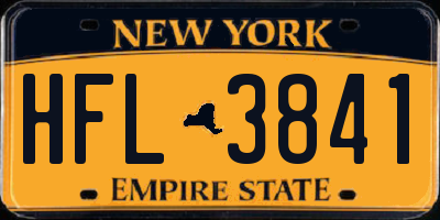 NY license plate HFL3841