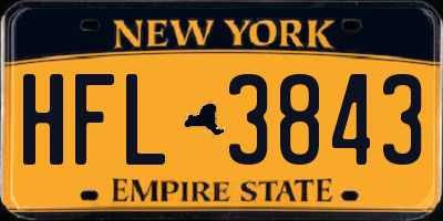 NY license plate HFL3843