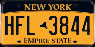 NY license plate HFL3844