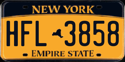 NY license plate HFL3858