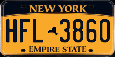 NY license plate HFL3860