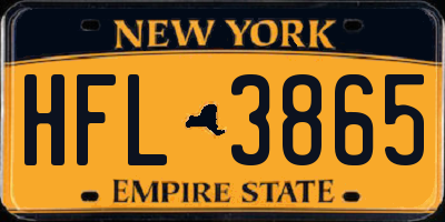 NY license plate HFL3865