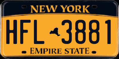 NY license plate HFL3881