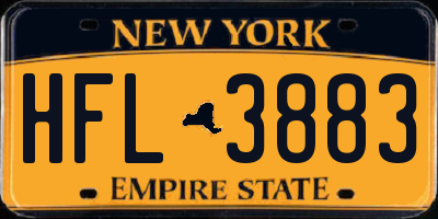 NY license plate HFL3883