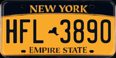 NY license plate HFL3890