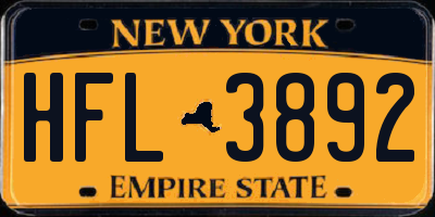 NY license plate HFL3892