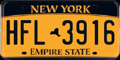 NY license plate HFL3916
