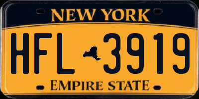 NY license plate HFL3919