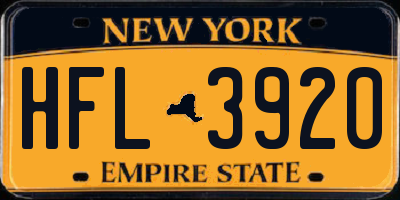 NY license plate HFL3920