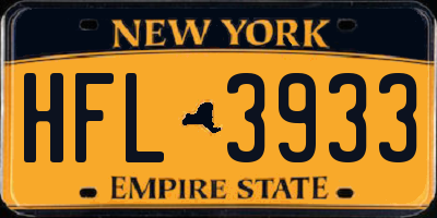 NY license plate HFL3933
