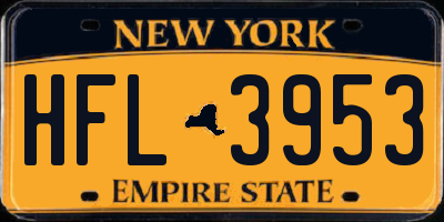 NY license plate HFL3953