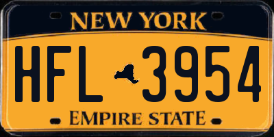 NY license plate HFL3954