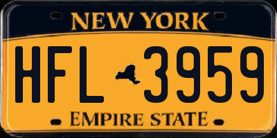 NY license plate HFL3959