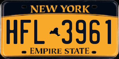 NY license plate HFL3961
